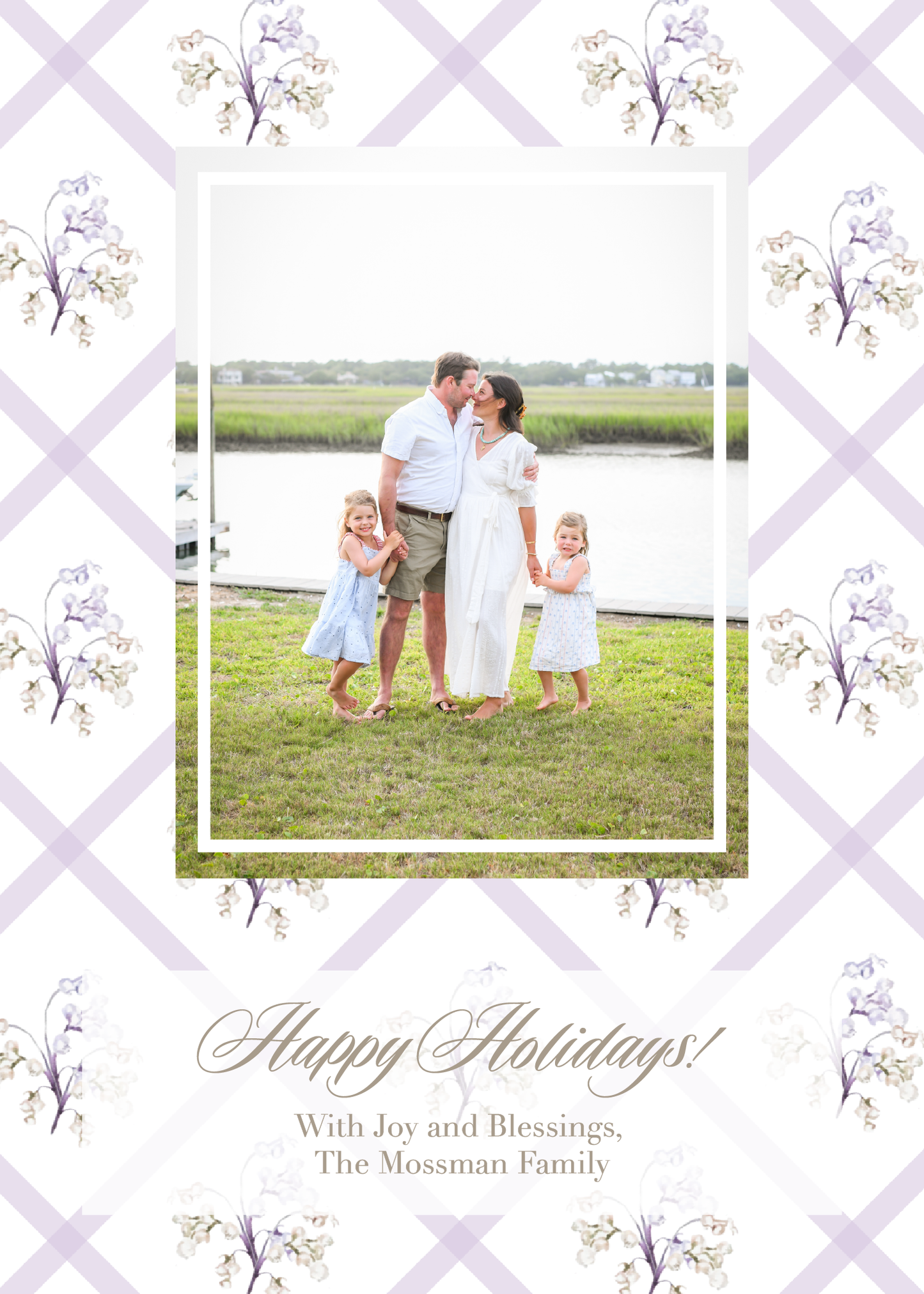 Pink Lattice Holiday Card